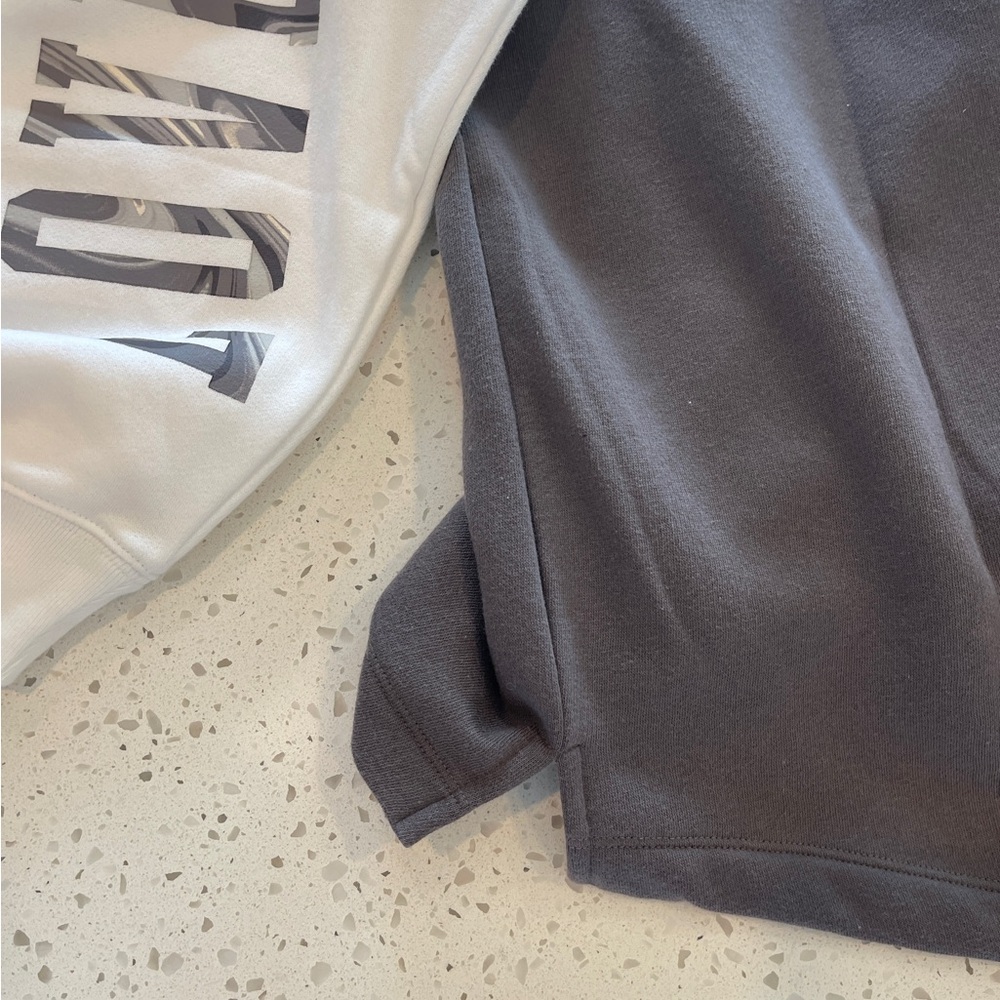 NWT PINK Victoria's Secret Gray and White Color-Blocked Sweatshirt - Picture 4 of 4